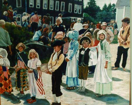 Monhegan Bicentennial oil painting "The Island Children"