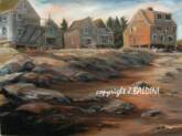 Monhegan Fish Beach oil painting