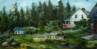 "AMERICAN SYMBOL"en plein air Monhegan Island, Maine 16" x 8"  oil en plein air on masonite  Outside dimensions of frame                   21"x 13"                     As long as I can remember the American Flag has been  shown in the middle of the village on the Sherman Stanley home. Actually Sherm watched me paint most of this oil painting.Another beautiful July summer's morning on Monhegan!