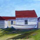Monhegan Dory Oil on Gallery Wrap Canvasen plein air1.5 inches deep18 x 18