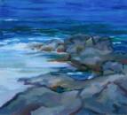MONHEGAN LOBSTERCOVE en plein air 20 x 22 Oil on Canvas