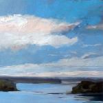 J.R. Baldini __
" Up River " __
Oil painting __
8 x 8 framed __