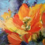 J. R. Baldini__
"Shattered Tulip" __
Oil painting__
24 x 24 1.5 in Museum wrap__$1500.00
J. R. works from life in the studio 