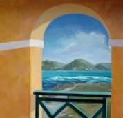 St. Lucia Painting - yelow caribbean painting